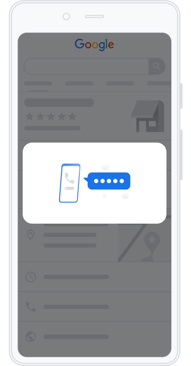 Smartphone zeigt eine Benachrichtigung mit Telefonsymbol und Textblase.